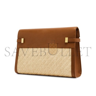 YSL MANHATTAN IN RAFFIA AND LEATHER 579271FAA7D9783 (29*20*7.5cm)