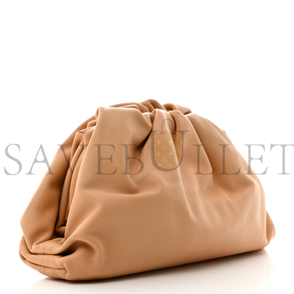 BOTTEGA VENETA CALFSKIN TEEN POUCH ALMOND  (31*15*6cm)