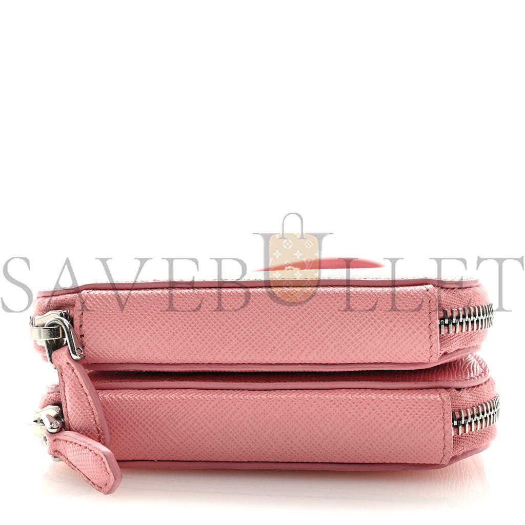 PRADA SAFFIANO MINI CROSSBODY POUCH PETAL PINK (15*10*4cm)