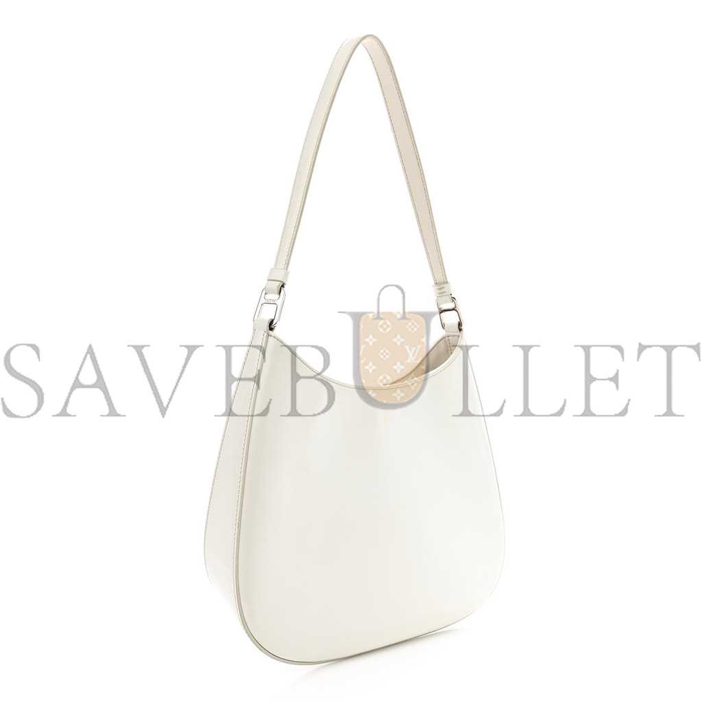 PRADA SPAZZOLATO CLEO SHOULDER BAG WHITE (27*18*5cm) PRADA SPAZZOLATO CLEO SHOULDER BAG WHITE (27*18*5cm)