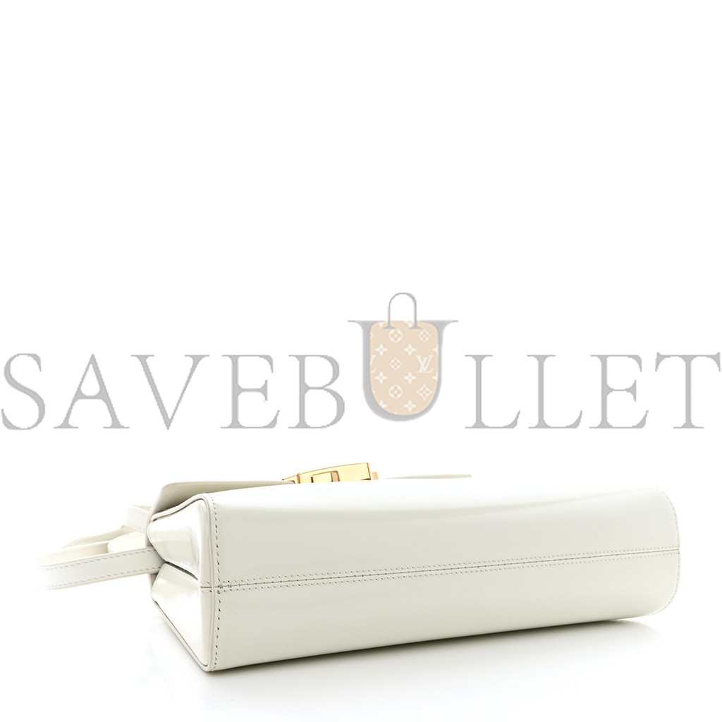 PRADA SPAZZOLATO FLAP SHOULDER BAG WHITE (29*14*6cm)