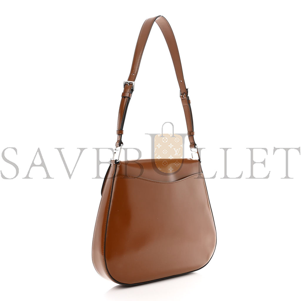 PRADA SPAZZOLATO CLEO FLAP SHOULDER BAG TOBACCO (24*21*6cm) PRADA SPAZZOLATO CLEO FLAP SHOULDER BAG TOBACCO (24*21*6cm)