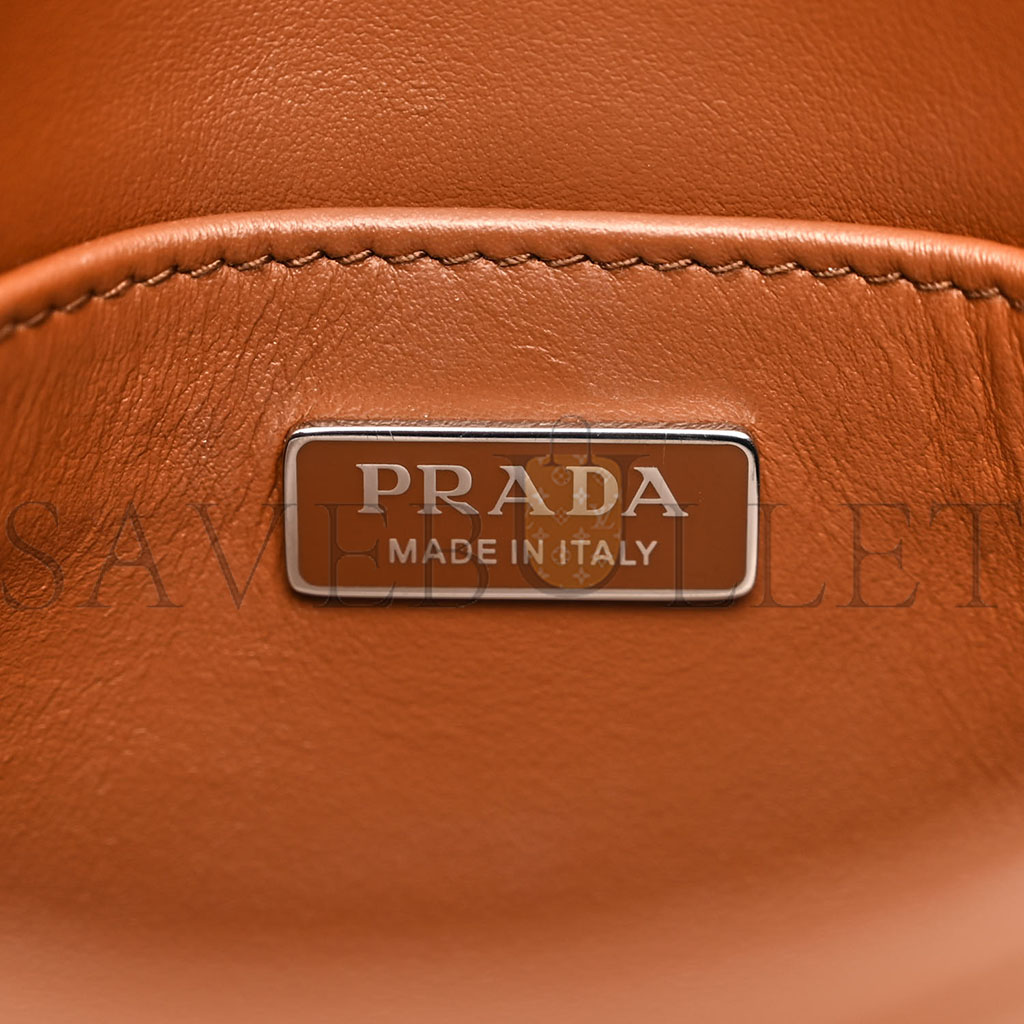 PRADA SPAZZOLATO CLEO FLAP SHOULDER BAG TOBACCO (24*21*6cm) PRADA SPAZZOLATO CLEO FLAP SHOULDER BAG TOBACCO (24*21*6cm)