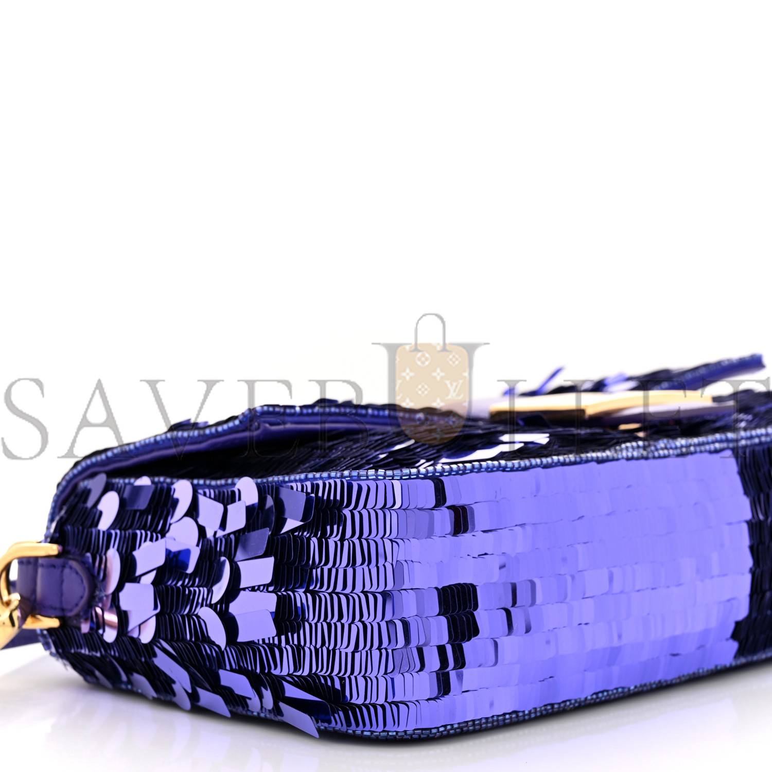 FENDI SEQUIN PAILLETTES SHINY NAPPA SEX AND THE CITY BAGUETTE VIOLA PURPLE RAIN (27*15*6cm)