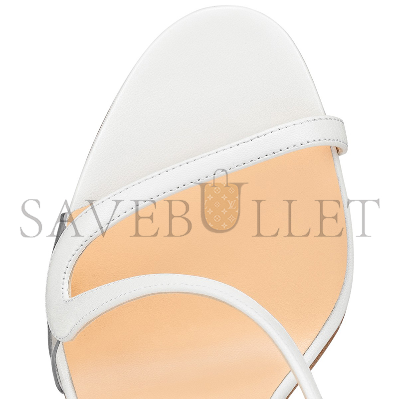 CHRISTIAN LOUBOUTIN ROSALIE 100 MM SANDALS-LEATHER AND PVC-BIANCO-WOMEN 3210190W222 CHRISTIAN LOUBOUTIN ROSALIE 100 MM SANDALS-LEATHER AND PVC-BIANCO-WOMEN 3210190W222