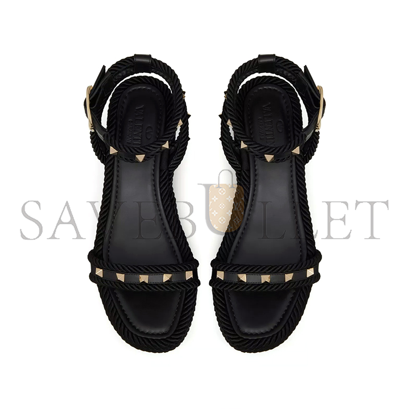 VALENTINO ROCKSTUD FLATFORM SANDAL IN CALFSKIN 45MM 6W2S0GI3BAE_0NO VALENTINO ROCKSTUD FLATFORM SANDAL IN CALFSKIN 45MM 6W2S0GI3BAE_0NO
