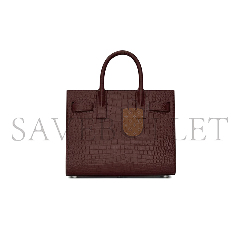 YSL SAC DE JOUR NANO BAG IN CROCODILE-EMBOSSED LEATHER 392035DND1N6475 (22*18*10.5cm)
