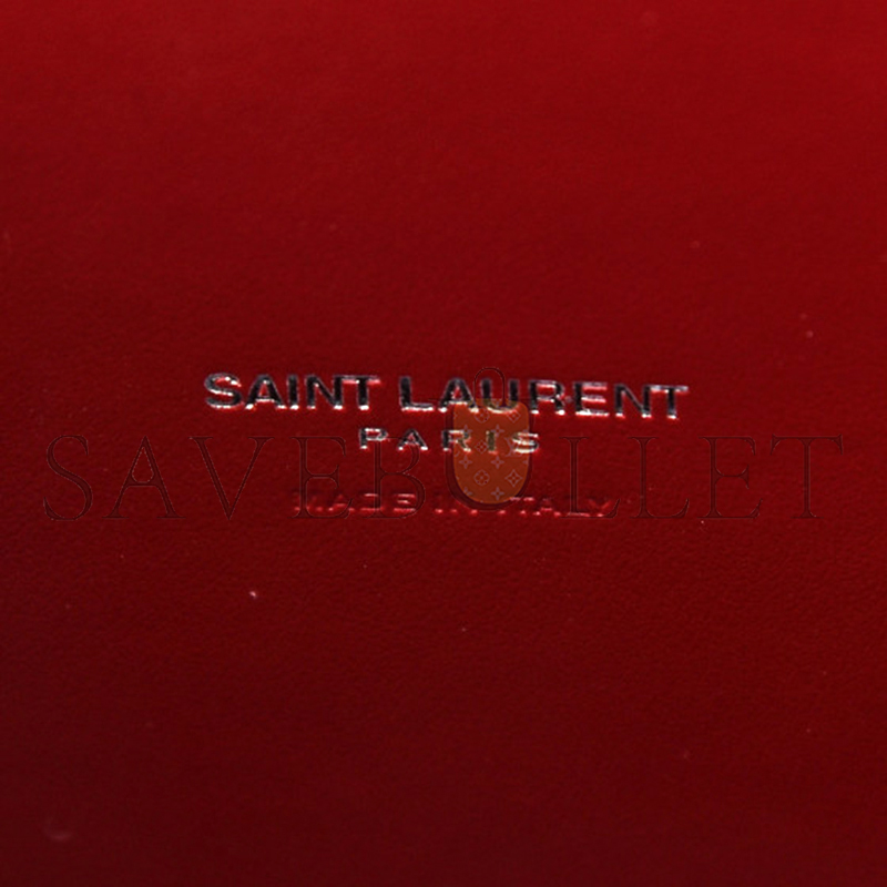YSL SAC DE JOUR EMBOSSED CROCODILE SHINY LEATHER RED LACQUER 898383 (26*20.5*12.5cm)