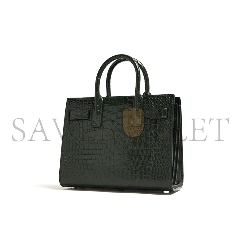 YSL BABY SAC DE JOUR CROC EMBOSSED DARK GREEN 392035DND1N3045 (22*18*10.5cm)