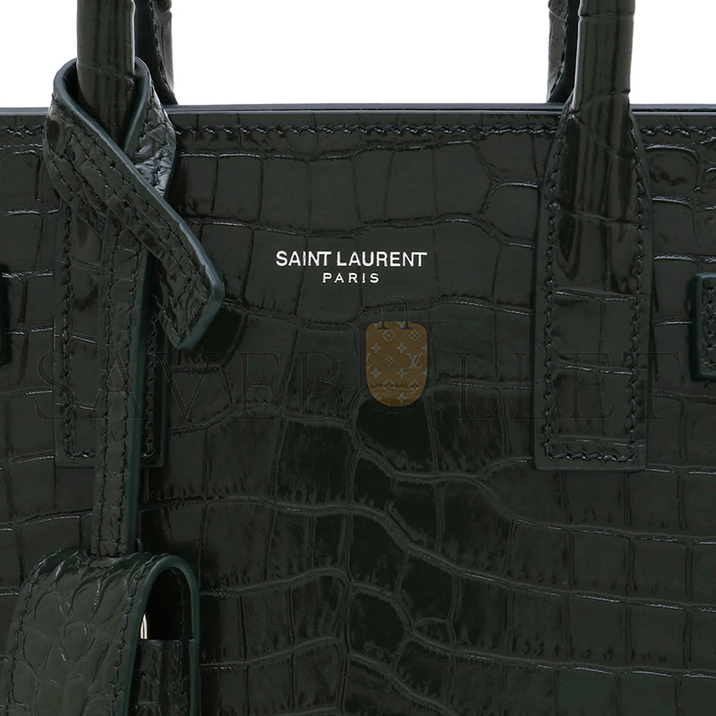 YSL BABY SAC DE JOUR CROC EMBOSSED DARK GREEN 392035DND1N3045 (22*18*10.5cm)