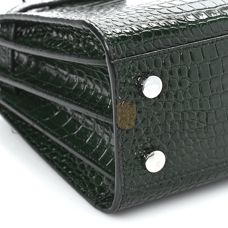 YSL SAC DE JOUR CROC EMBOSSED DARK GREEN 1256125 (26*20.5*12.5cm)