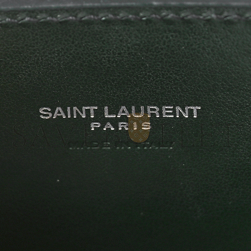 YSL SAC DE JOUR CROC EMBOSSED DARK GREEN 1256125 (26*20.5*12.5cm)
