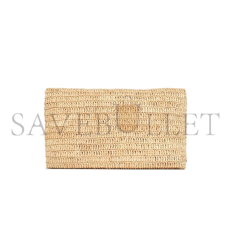 YSL CASSANDRE LARGE ENVELOPE POUCH IN RAFFIA 786074GAAEX2080 (29.5*18*4.5cm)