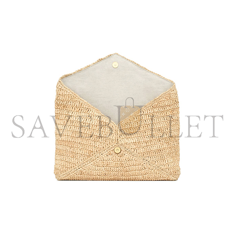 YSL CASSANDRE LARGE ENVELOPE POUCH IN RAFFIA 786074GAAEX2080 (29.5*18*4.5cm)
