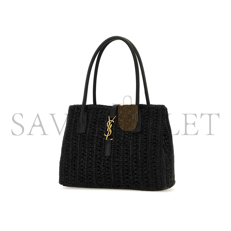 YSL RAFFIA PANIER RECTANGLE TOTE BLACK 741199GAADO (29*21*9cm)