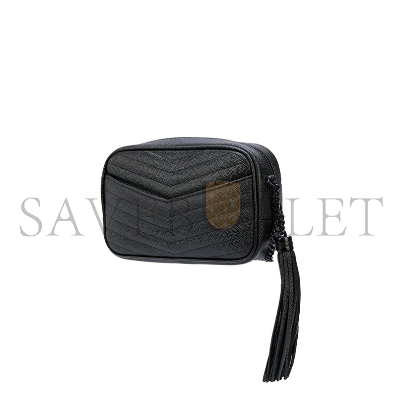 YSL MINI LOU BAG IN MATELASSÉ GRAIN DE POUDRE EMBOSSED LEATHER BLACK 5000574787 (19*10.5*5cm)