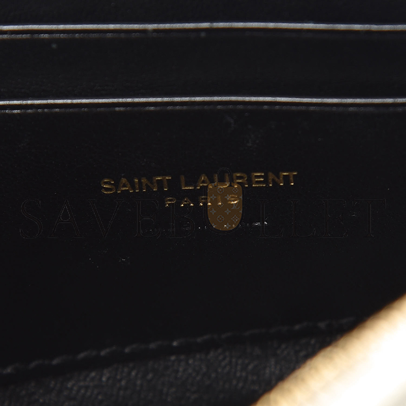 YSL MINI LOU BAG IN MATELASSÉ GRAIN DE POUDRE EMBOSSED LEATHER WHITE 466952 (19*10.5*5cm)