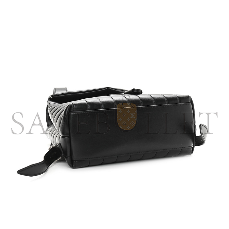 YSL LOULOU SMALL BACKPACK BLACK IN QUILTED LEATHER 516272909633 (26*22*11cm)