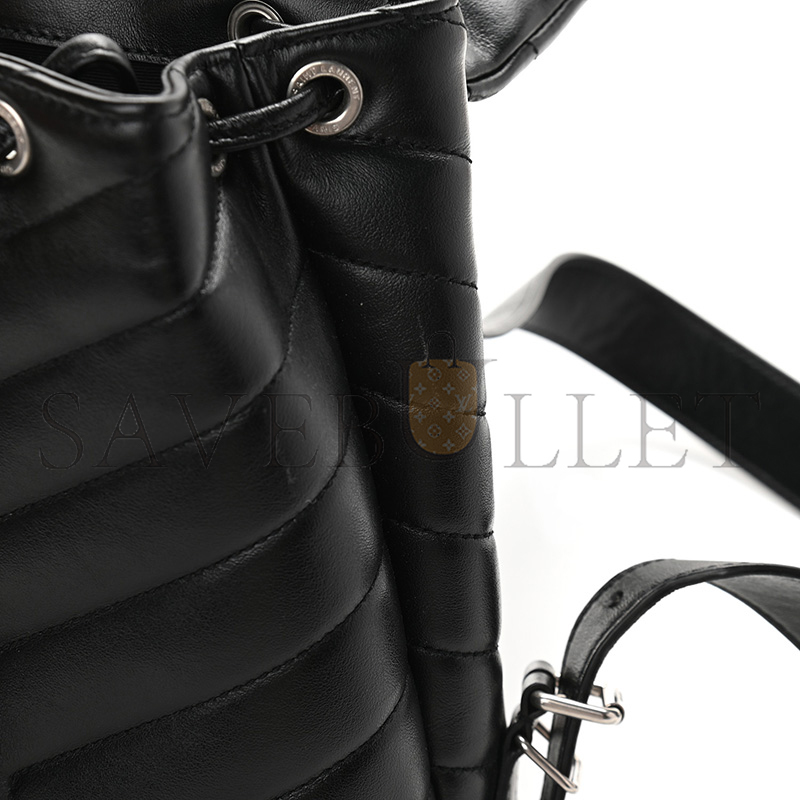 YSL LOULOU SMALL BACKPACK BLACK IN QUILTED LEATHER 516272909633 (26*22*11cm)