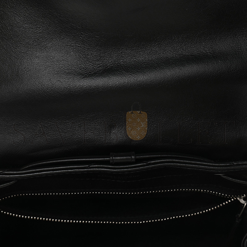 YSL LOULOU SMALL BACKPACK BLACK IN QUILTED LEATHER 516272909633 (26*22*11cm)