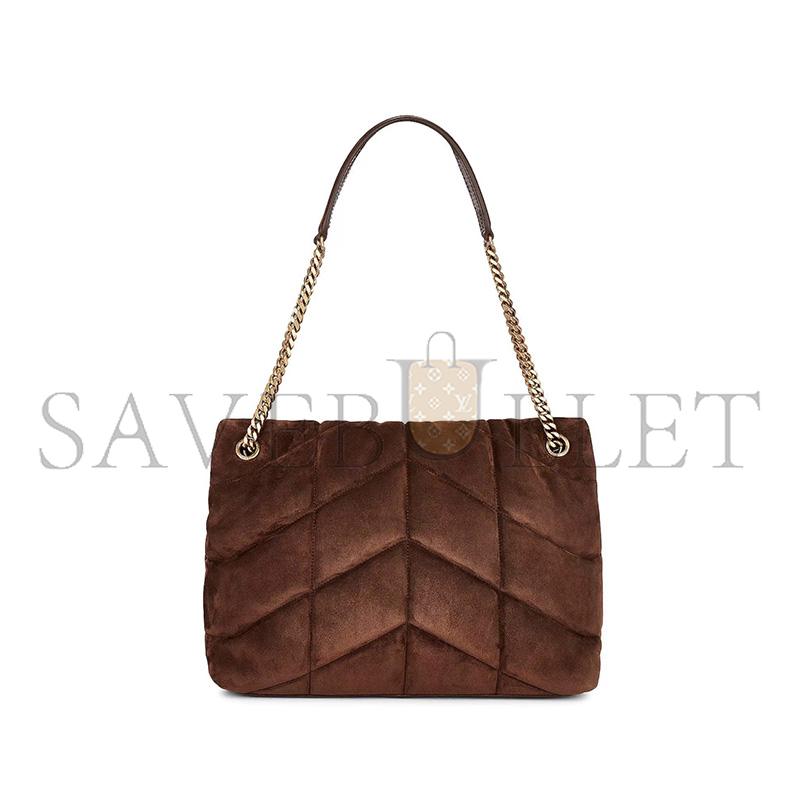 YSL PUFFER MEDIUM IN SUEDE 577475154360 (35*23*13.5cm)