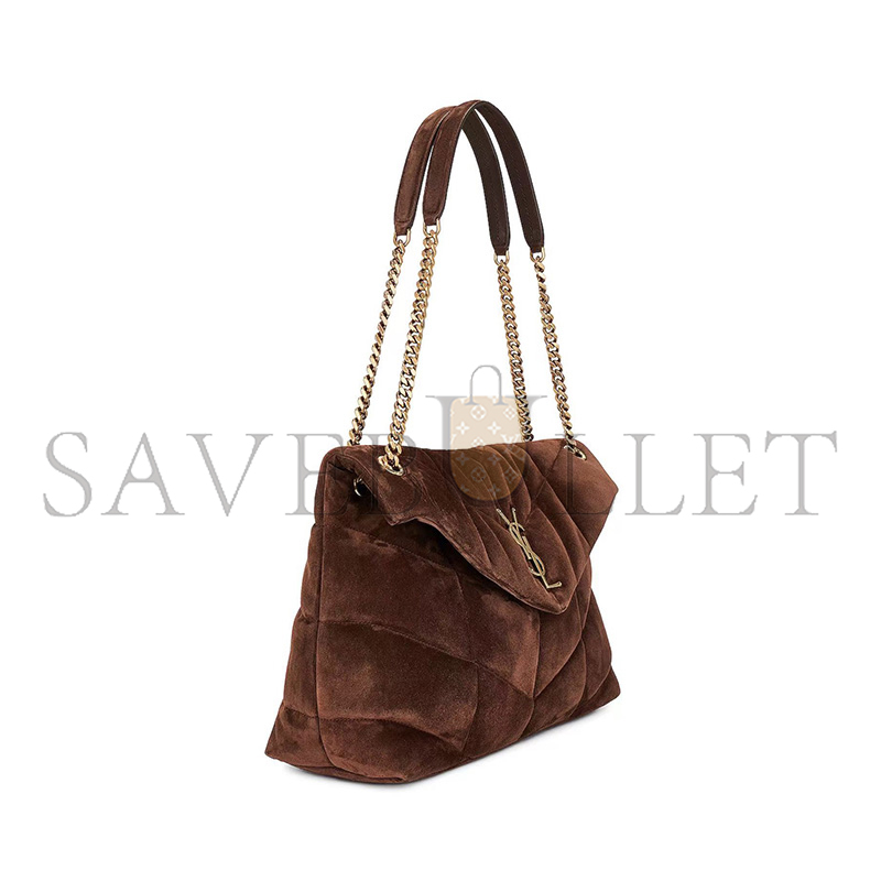 YSL PUFFER MEDIUM IN SUEDE 577475154360 (35*23*13.5cm)