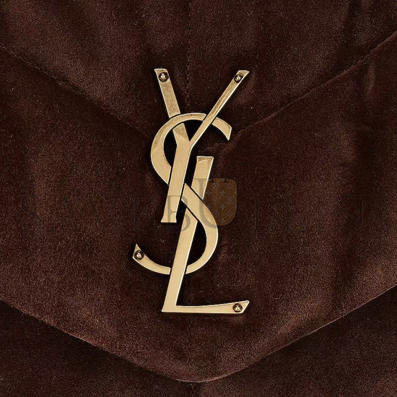 YSL PUFFER MEDIUM IN SUEDE 577475154360 (35*23*13.5cm)