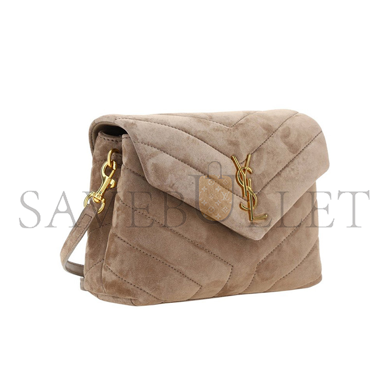 YSL TOY LOULOU SHOULDER BAG IN SUEDE 6784011U8212346 (20*14*7cm)