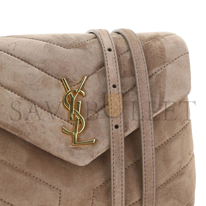 YSL TOY LOULOU SHOULDER BAG IN SUEDE 6784011U8212346 (20*14*7cm)