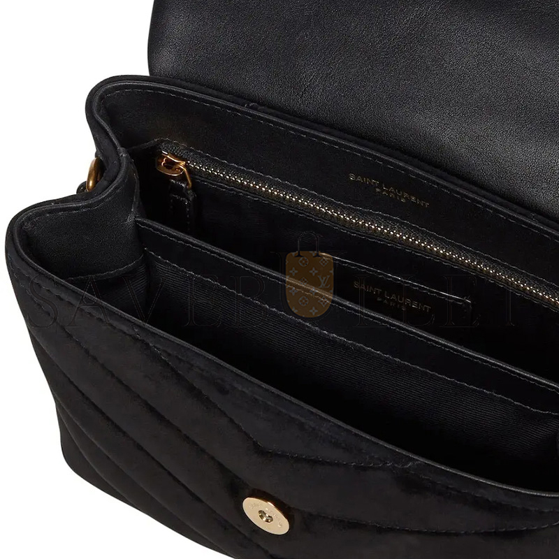 YSL TOY LOULOU SHOULDER BAG IN SUEDE 6784011U8271000 (20*14*7cm)