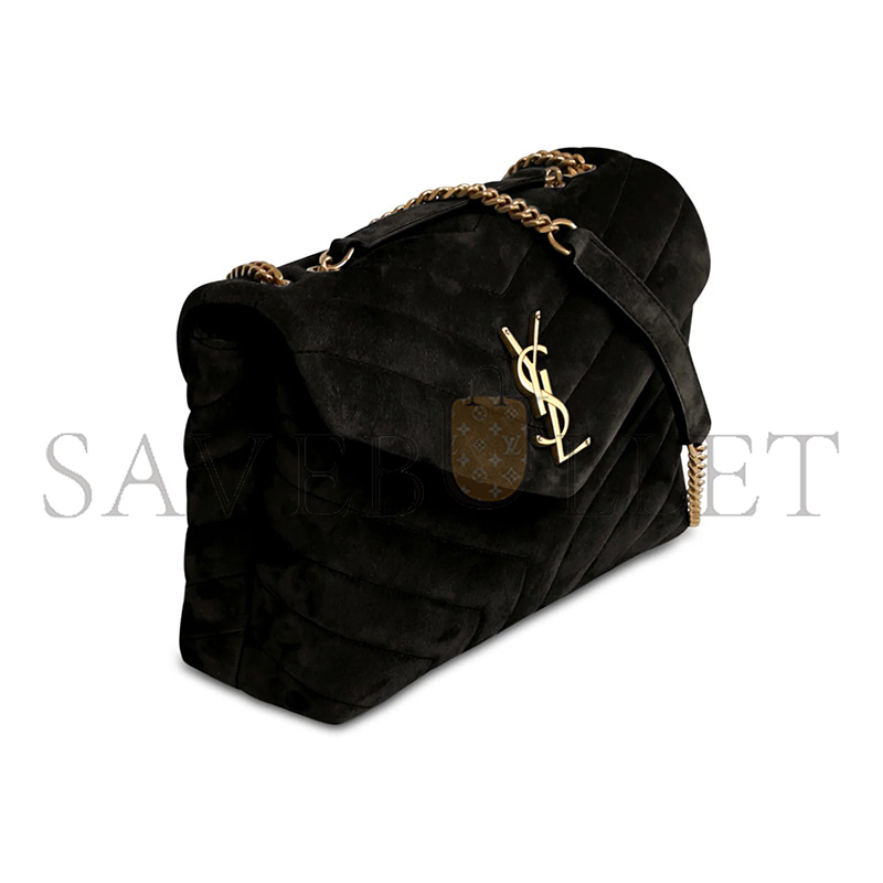 YSL LOULOU MEDIUM CHAIN BAG IN SUEDE 487216142203 (32*22*11cm)