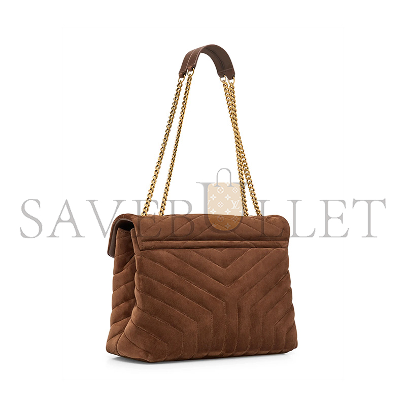 YSL LOULOU MEDIUM CHAIN BAG IN SUEDE 487216522436 (32*22*11cm)