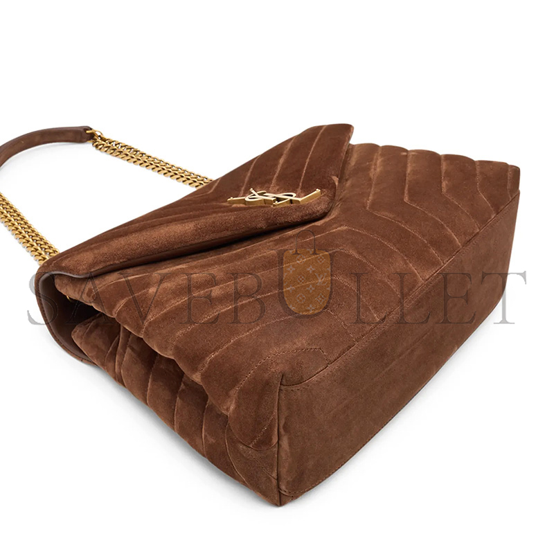 YSL LOULOU MEDIUM CHAIN BAG IN SUEDE 487216522436 (32*22*11cm)