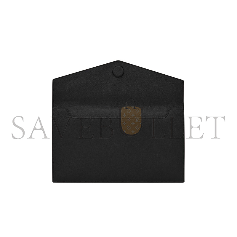 YSL UPTOWN POUCH IN GRAIN DE POUDRE LEATHER 5657391GF0J1000 (27*16*2cm)