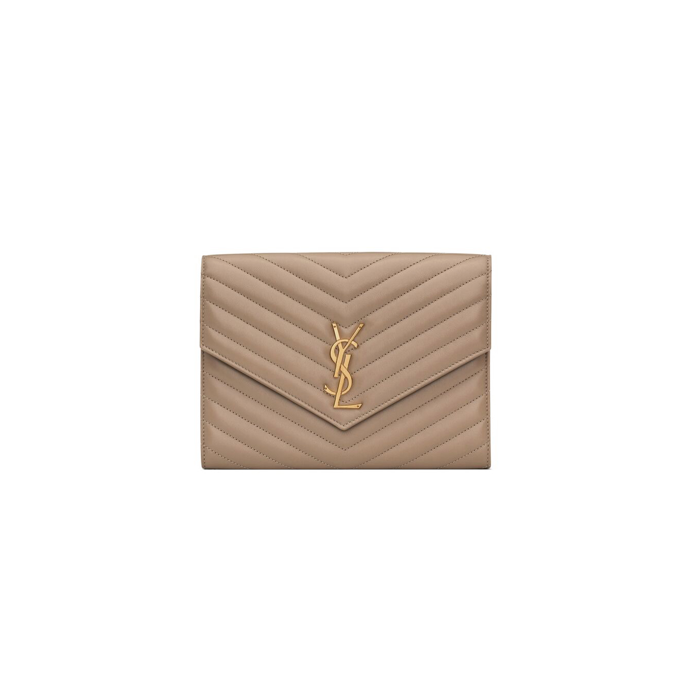 YSL CASSANDRE MATELASSÉ FLAP POUCH IN LAMBSKIN 759533AAA441722 (21*16*3cm)