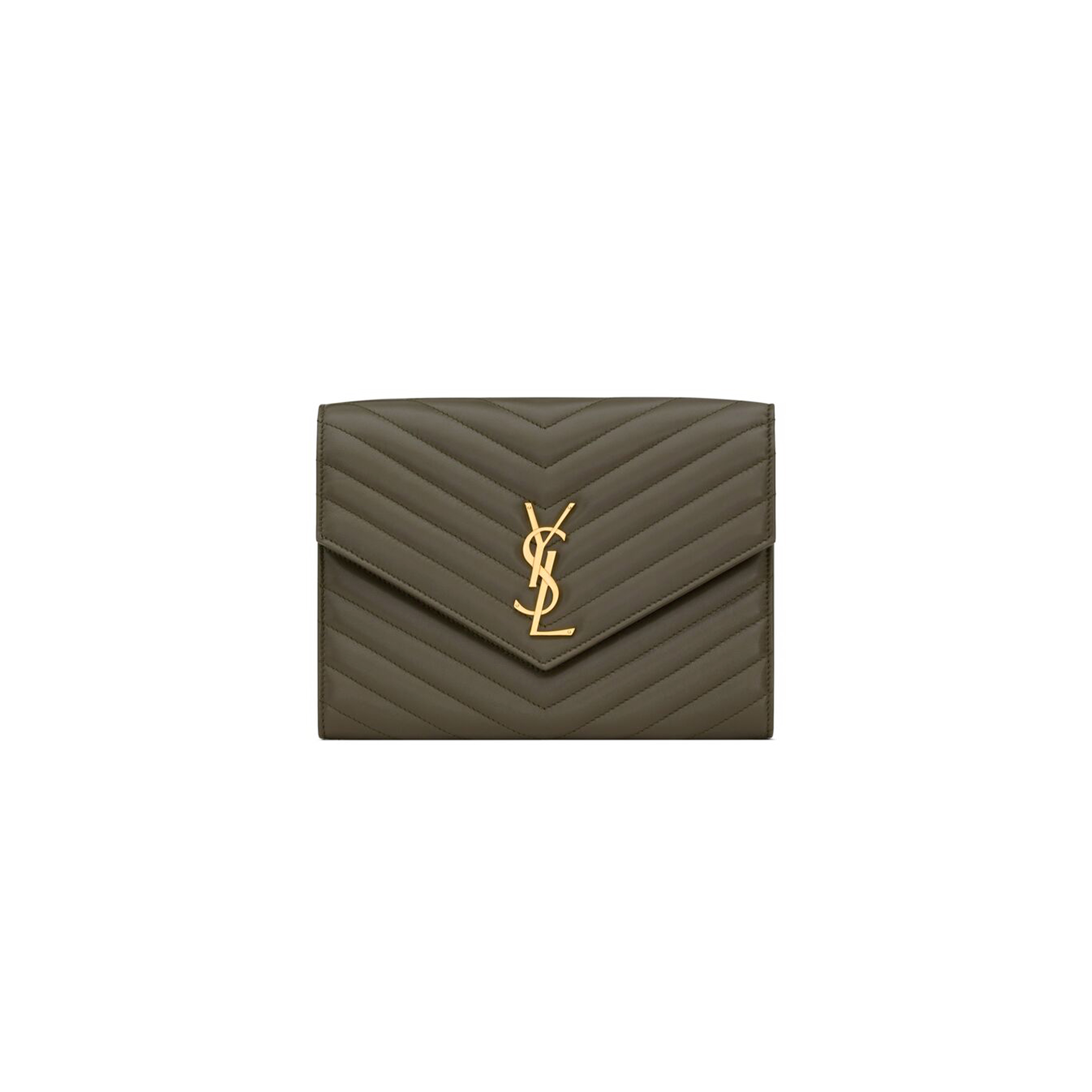 YSL CASSANDRE MATELASSÉ FLAP POUCH IN LAMBSKIN 759533AAA443212 (21*16*3cm)