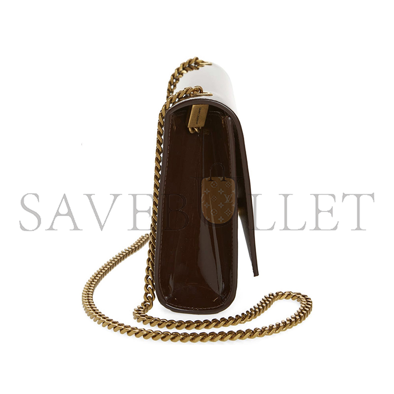 YSL KATE MEDIUM CHAIN BAG IN PATENT LEATHER 364021512204 (24*14.5*5.5cm)