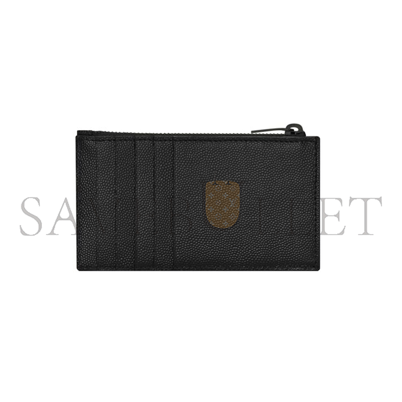 YSL CASSANDRE MATELASSÉ FRAGMENTS CARD CASE IN GRAIN DE POUDRE LEATHER 607915BOW081000 (13*8*2cm)