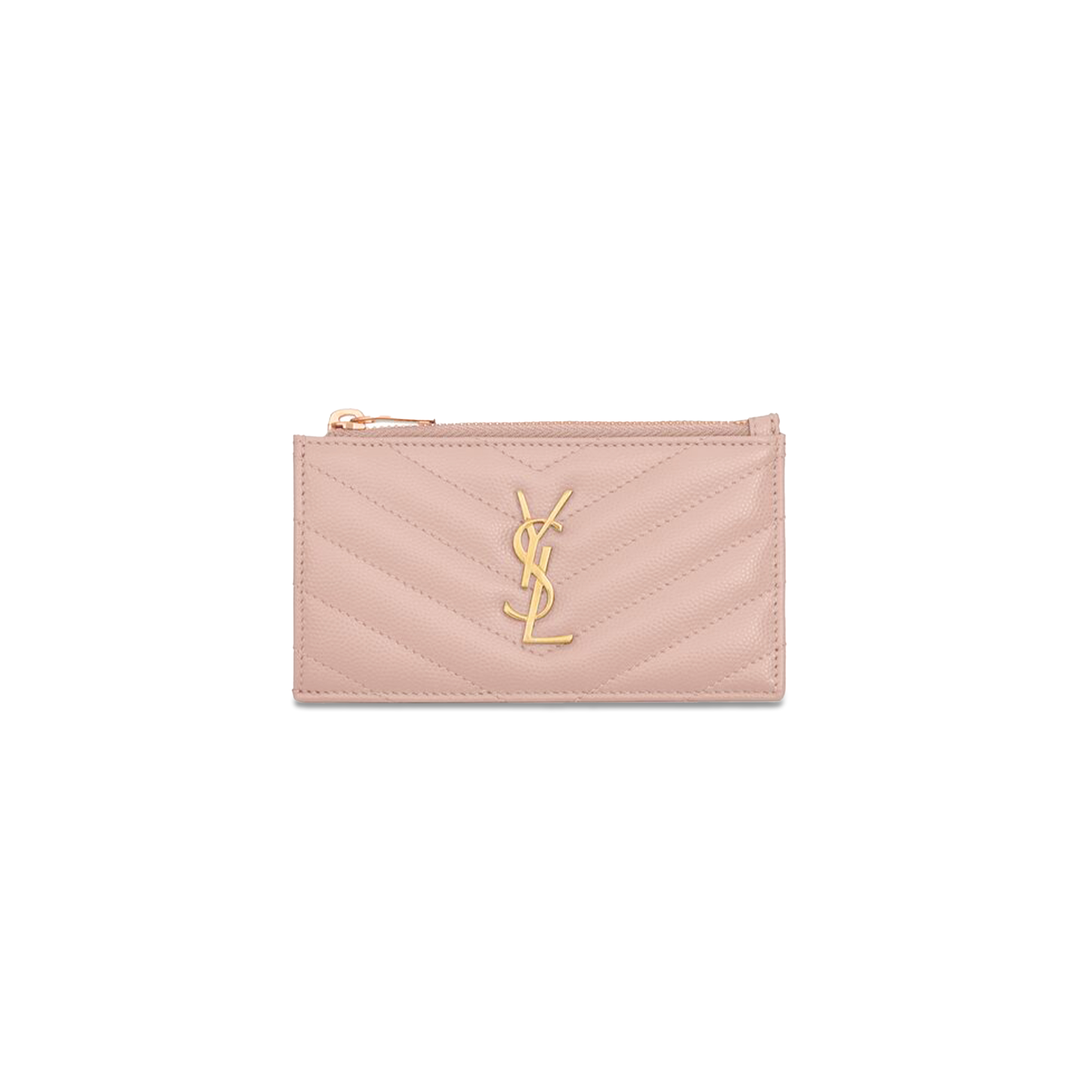 YSL CASSANDRE MATELASSÉ FRAGMENTS CARD CASE IN GRAIN DE POUDRE LEATHER 607915100258 (13*8*2cm)