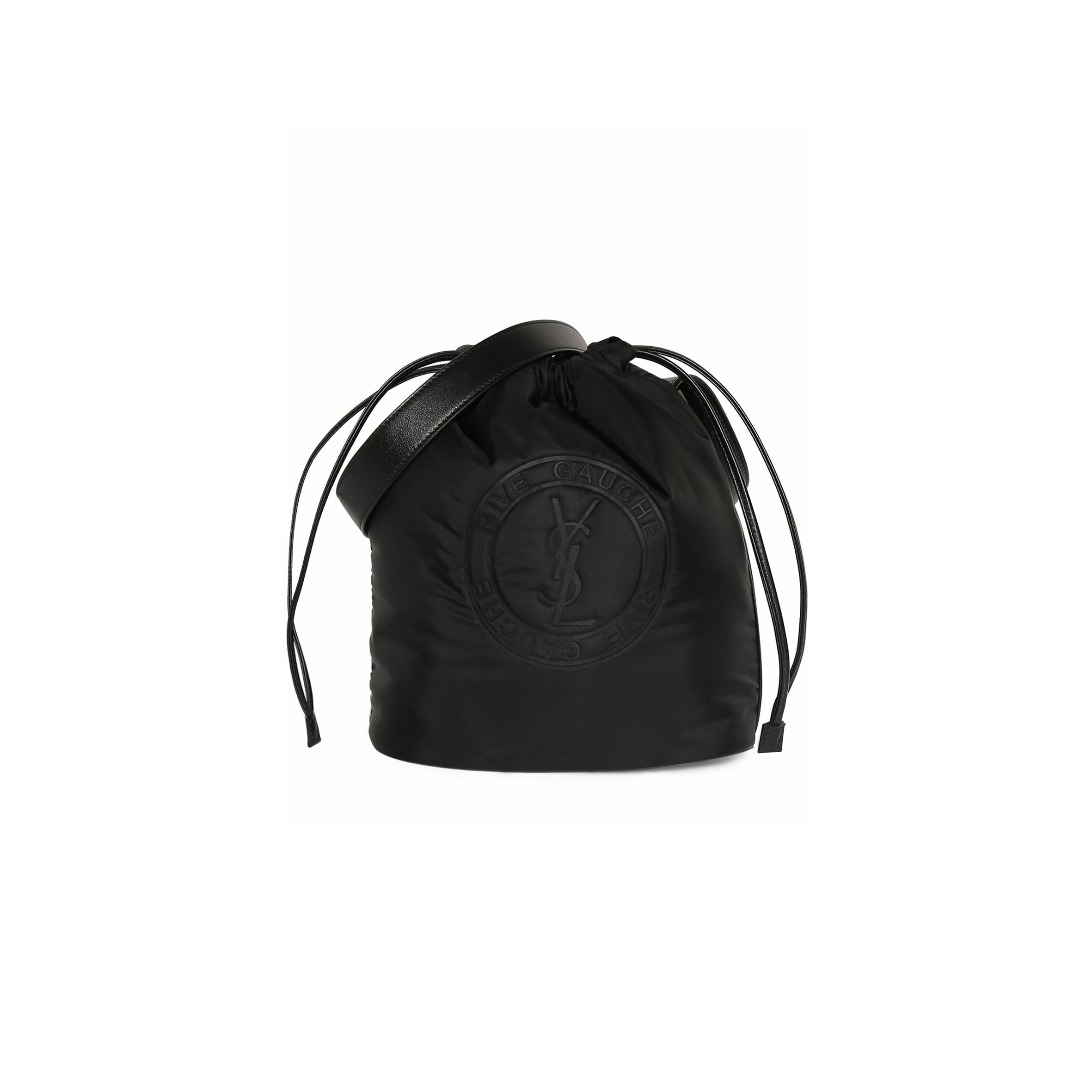 YSL RIVE GAUCHE LACED BUCKET BAG IN LEATHER 71026161055 (21*23*14cm)
