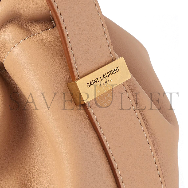 YSL RIVE GAUCHE LACED BUCKET BAG IN LEATHER 710261325688 (21*23*14cm)