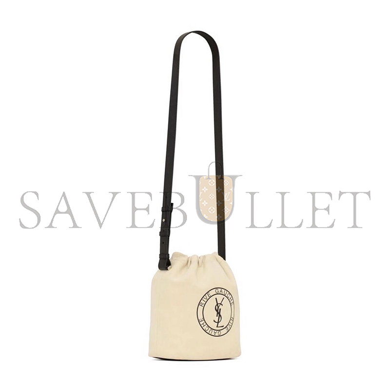 YSL RIVE GAUCHE LACED BUCKET BAG IN LEATHER 710261849100 (21*23*14cm)