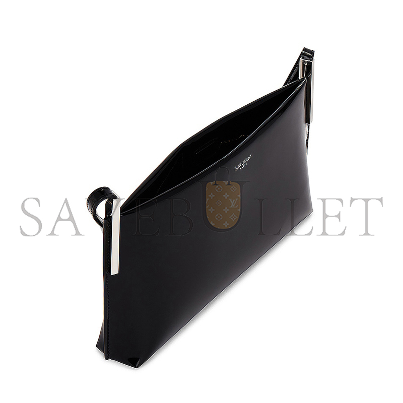 YSL SUZANNE RIGID SHOULDER BAG IN SHINY LEATHER 741637AAB9H1000 (30*14*4cm)