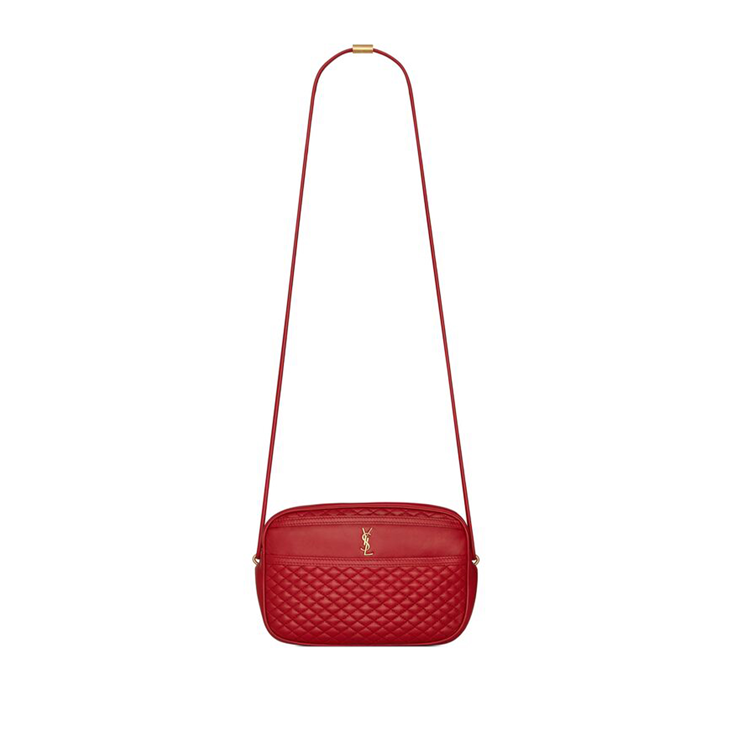 YSL VICTOIRE CAMERA BAG IN QUILTED LAMBSKIN 6489901EL076805 (14*21*6cm)