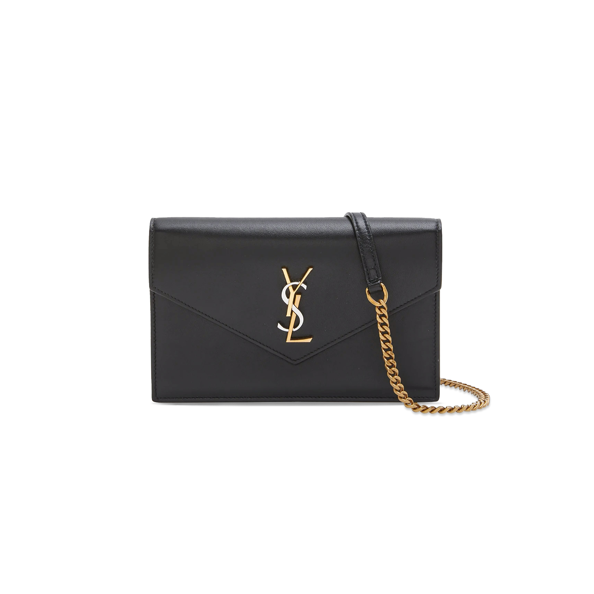 YSL CASSANDRE ENVELOPE CHAIN WALLET IN SMOOTH LEATHER 743050AAB4K1025 (19*12.5*3.5cm)