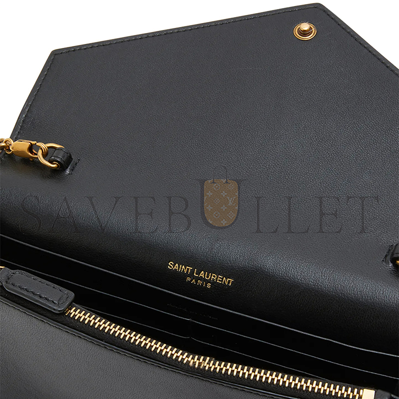YSL CASSANDRE ENVELOPE CHAIN WALLET IN SMOOTH LEATHER 743050AAB4K1025 (19*12.5*3.5cm)