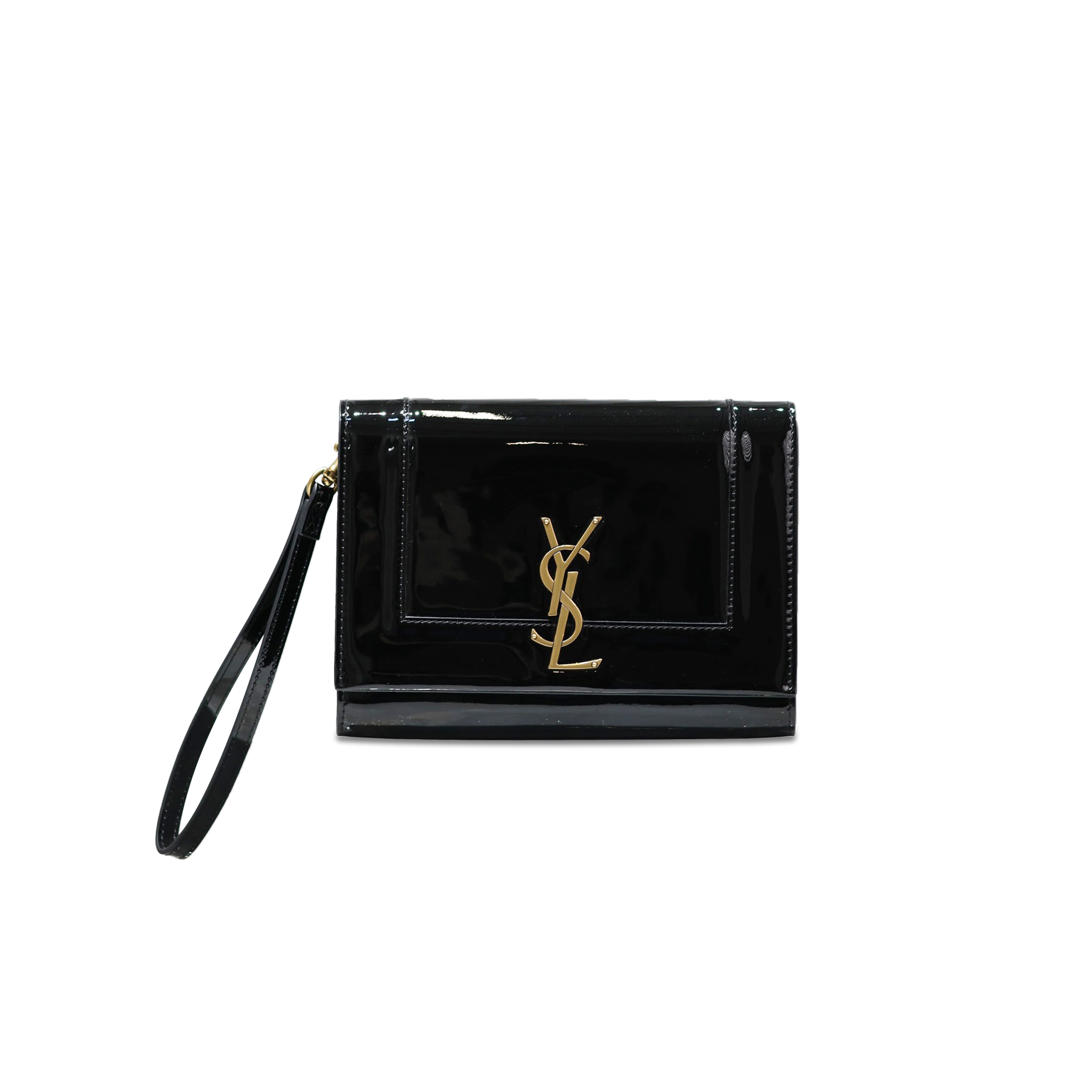 YSL CASSANDRE FLAP POUCH IN PATENT LEATHER 753883322504 (21*16*3cm)