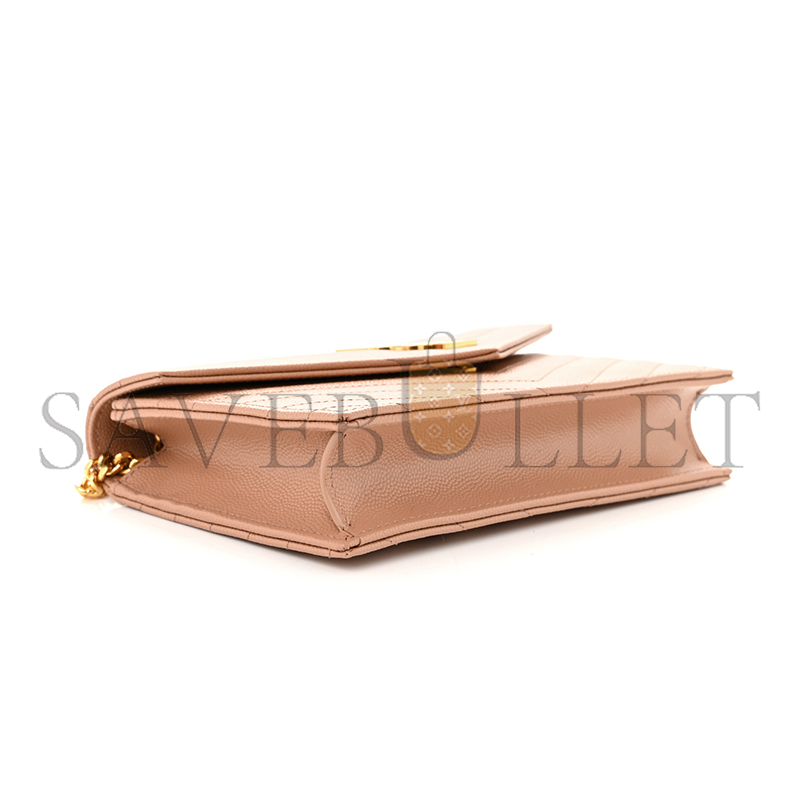 YSL CASSANDRE ENVELOPE CHAIN WALLET IN GRAIN DE POUDRE LEATHER 695108BOW019830 (19*12.5*3.5cm)