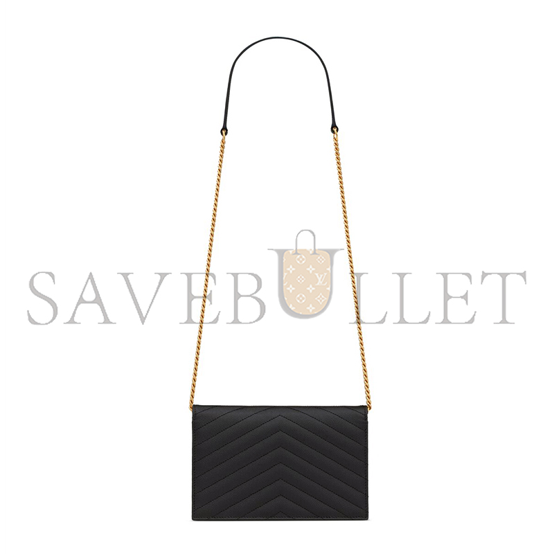 YSL CASSANDRE ENVELOPE CHAIN WALLET IN GRAIN DE POUDRE LEATHER 742920BOW011000 (19*12.5*3.5cm) YSL CASSANDRE ENVELOPE CHAIN WALLET IN GRAIN DE POUDRE LEATHER 742920BOW011000 (19*12.5*3.5cm)