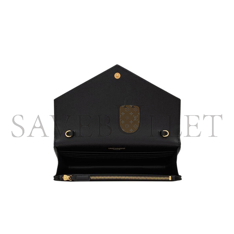 YSL CASSANDRE ENVELOPE CHAIN WALLET IN GRAIN DE POUDRE LEATHER 742920BOW011000 (19*12.5*3.5cm) YSL CASSANDRE ENVELOPE CHAIN WALLET IN GRAIN DE POUDRE LEATHER 742920BOW011000 (19*12.5*3.5cm)